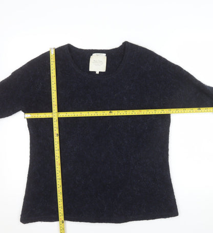 Part Two Women Navy Blue Alpaca Blend Wool Jumper XS Round Neck Long Sleeve