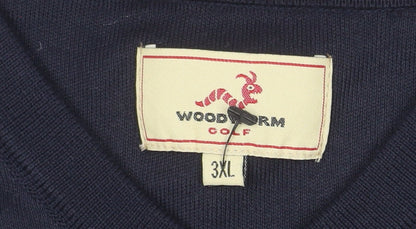 Woodworm Golf Men's Blue 3XL V-Neck Pullover Jumper
