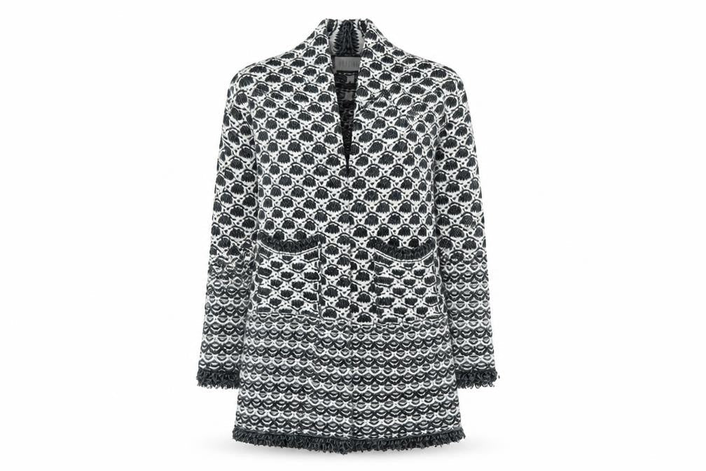 Savida Women Grey Chunky-Knit Long Cardigan Size S