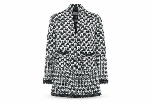 Savida Women Grey Chunky-Knit Long Cardigan Size S