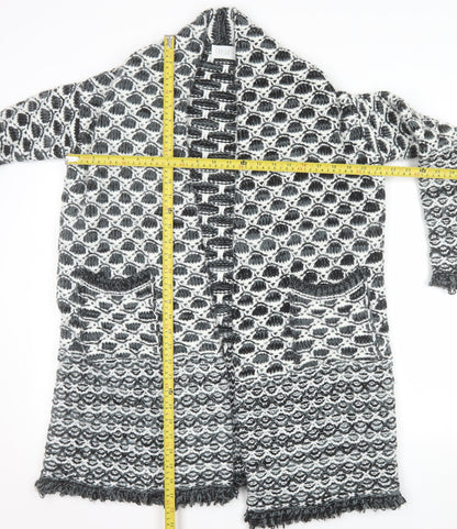 Savida Women Grey Chunky-Knit Long Cardigan Size S