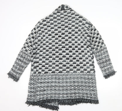 Savida Women Grey Chunky-Knit Long Cardigan Size S