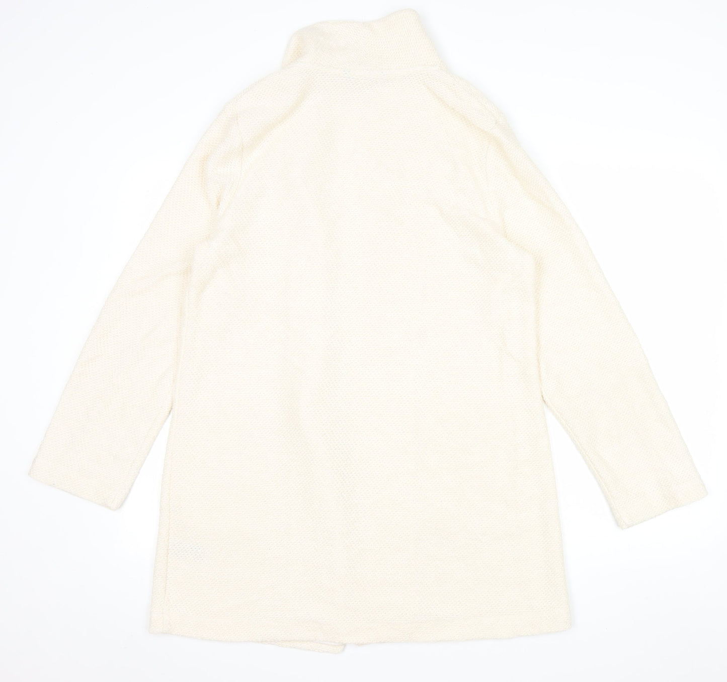 George Women's Beige Knit Coatigan UK 12 Open Front Long Sleeve