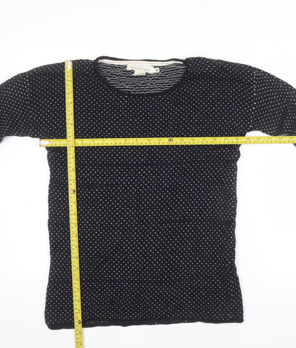 H&M Women’s Black Polka Dot Crew Neck Long Sleeve Jumper Size S