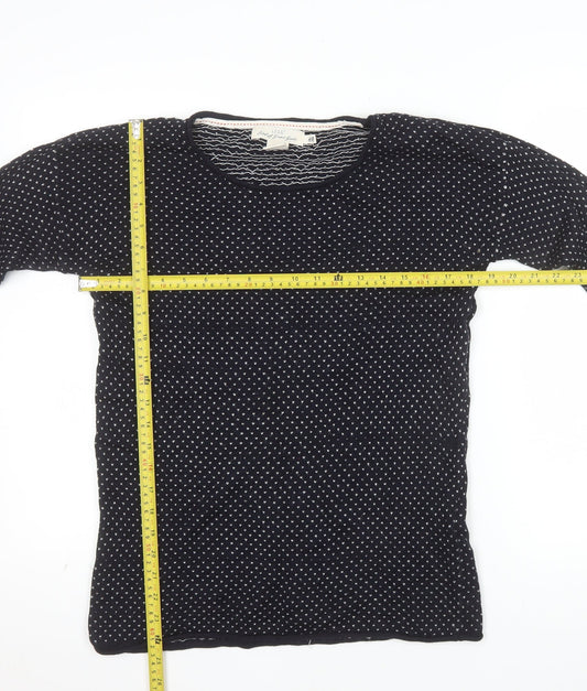 H&M Women’s Black Polka Dot Crew Neck Long Sleeve Jumper Size S