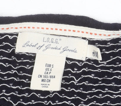 H&M Women’s Black Polka Dot Crew Neck Long Sleeve Jumper Size S