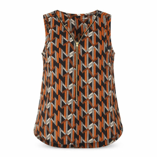 Apricot Women’s Multicoloured Geometric Sleeveless Zip Blouse UK10