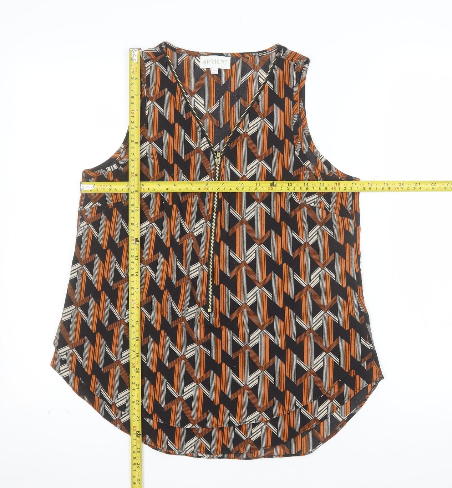 Apricot Women’s Multicoloured Geometric Sleeveless Zip Blouse UK10