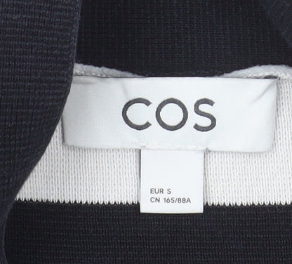 COS Womens Black Stripe Roll Neck Cotton Jumper Size S