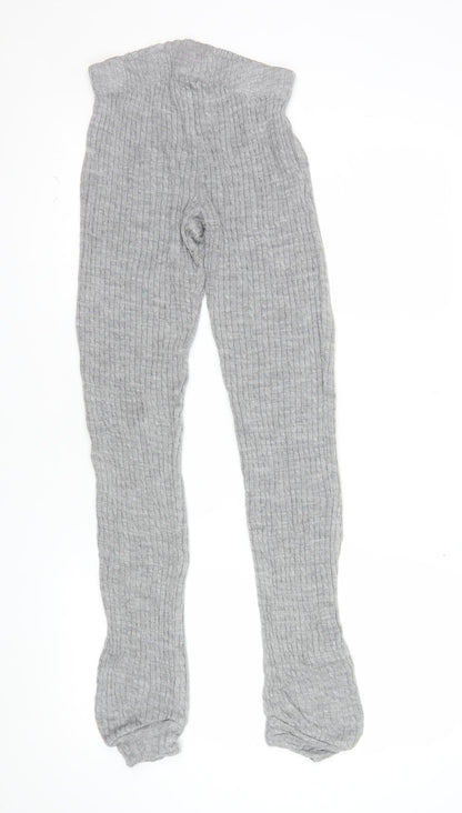 Lipsy London Women’s Grey Ribbed Knit Leggings Size S