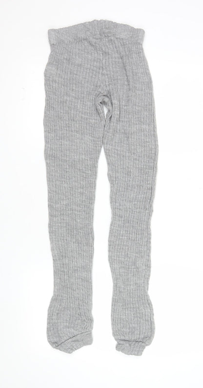 Lipsy London Women’s Grey Ribbed Knit Leggings Size S