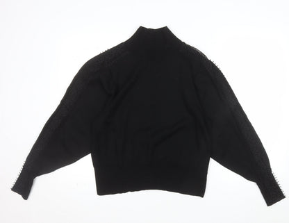 Jigsaw Women’s Black Wool High Neck Jumper Size S