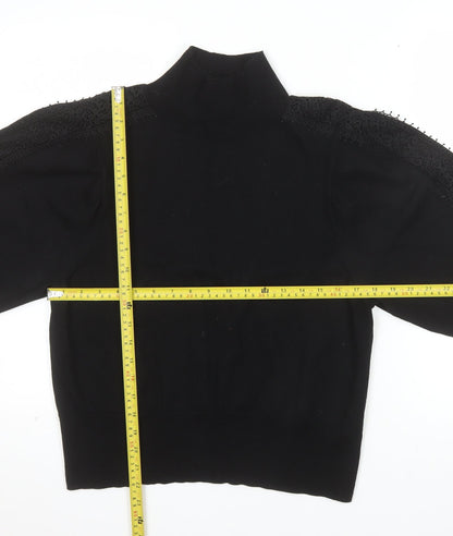 Jigsaw Women’s Black Wool High Neck Jumper Size S