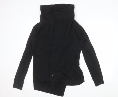 AllSaints Women's Black Small Full Zip Hoodie 62% Cotton 38% Modal