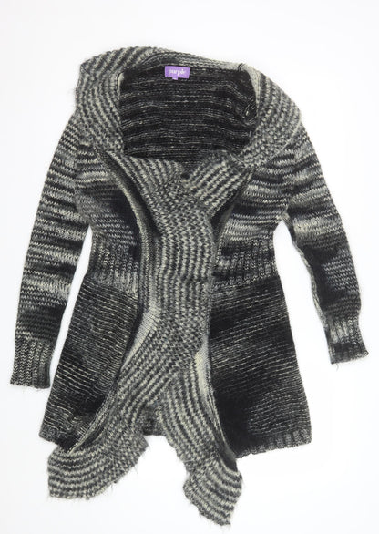 Purple Womens Grey Wool Chunky Knit Cardigan M
