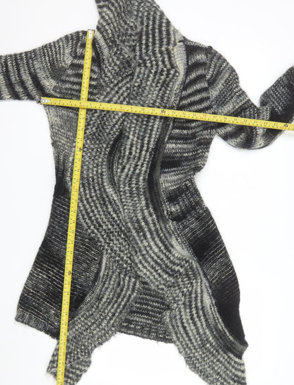 Purple Womens Grey Wool Chunky Knit Cardigan M