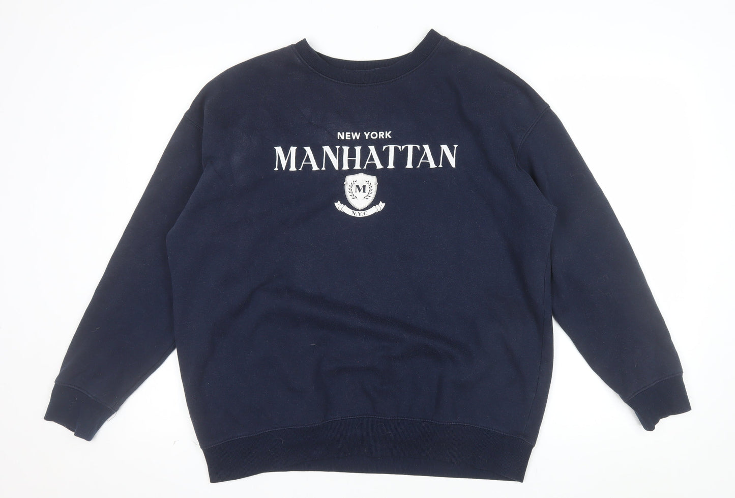 New Look Women's Navy Manhattan Crew Neck Sweatshirt Size M