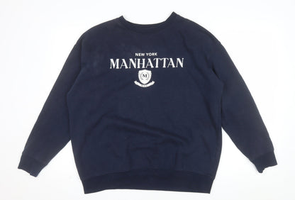New Look Women's Navy Manhattan Crew Neck Sweatshirt Size M