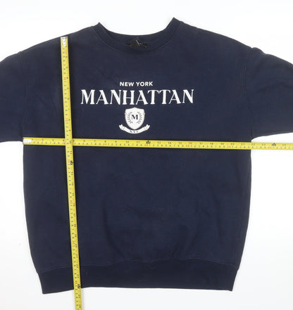 New Look Women's Navy Manhattan Crew Neck Sweatshirt Size M