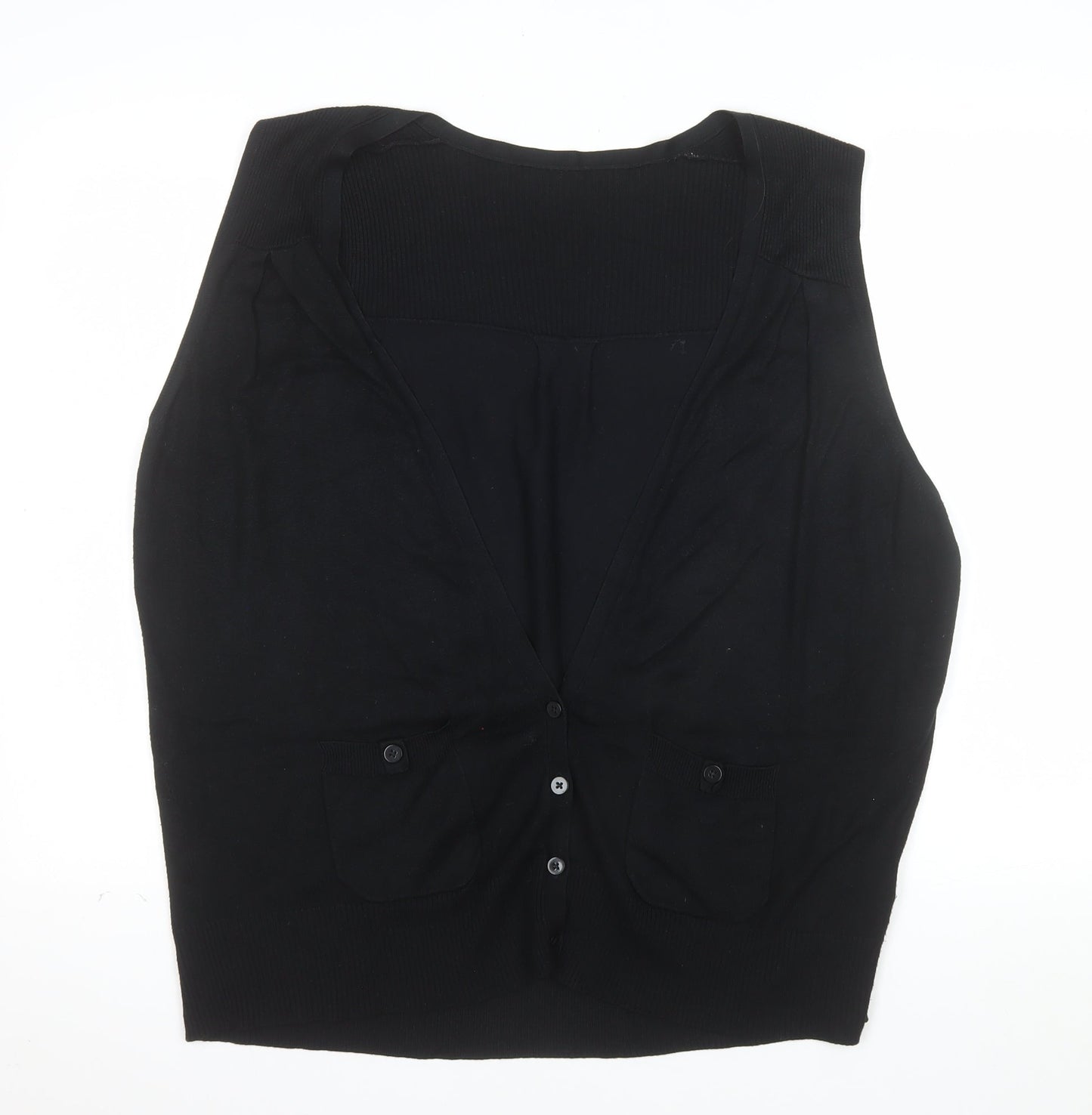 Marks and Spencer Women's Black V-Neck Sleeveless Cardigan UK 22