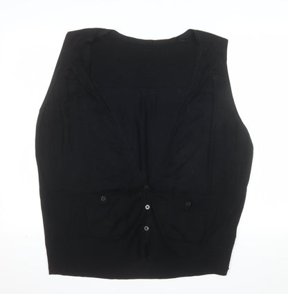 Marks and Spencer Women's Black V-Neck Sleeveless Cardigan UK 22