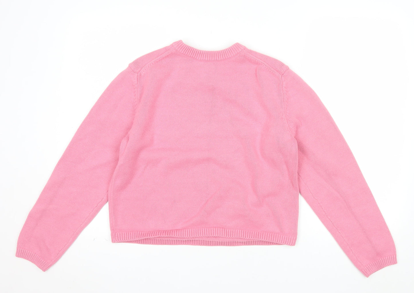 Marks and Spencer Women Pink Knit Crew Neck Long Sleeve Jumper M