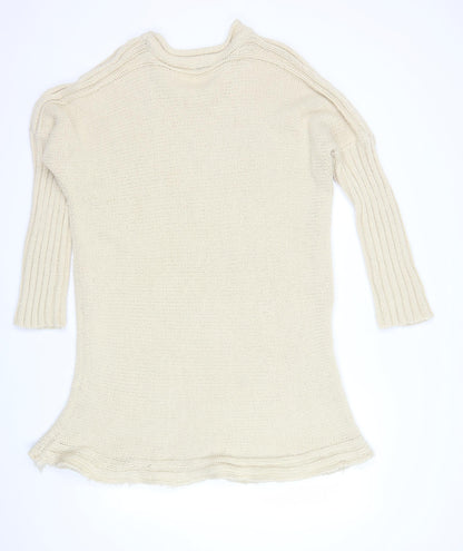 Stitch & Pieces Women’s Beige Cotton Chunky Knit Tunic Jumper Size 14