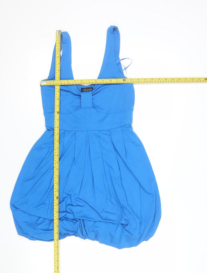 Topshop Women’s Blue Sleeveless Bubble Hem Jersey Dress UK 12