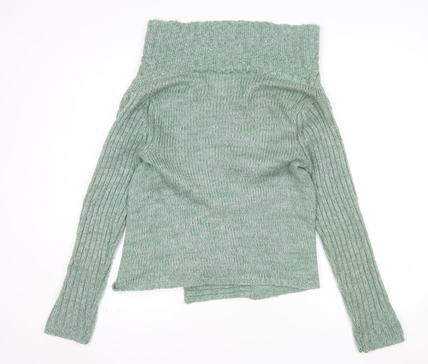 New Look Women's Green Chunky Knit Open Cardigan Size 14