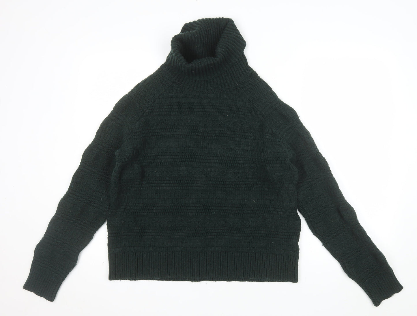 Great Plains Women's Black Roll Neck Chunky Knit Jumper L