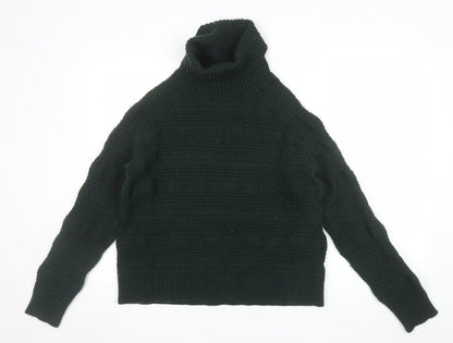 Great Plains Women's Black Roll Neck Chunky Knit Jumper L