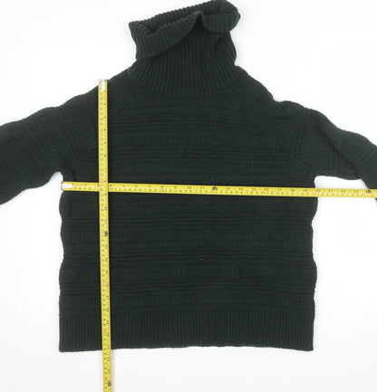 Great Plains Women's Black Roll Neck Chunky Knit Jumper L