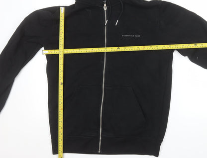 Make Thread Men's Black Full Zip Hoodie S Essentials Club
