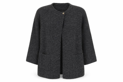 F&F Women's Grey L Long Sleeve Chunky Knit Cardigan
