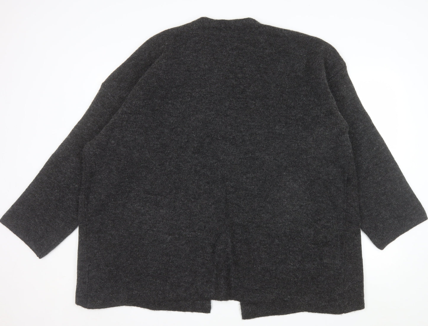 F&F Women's Grey L Long Sleeve Chunky Knit Cardigan