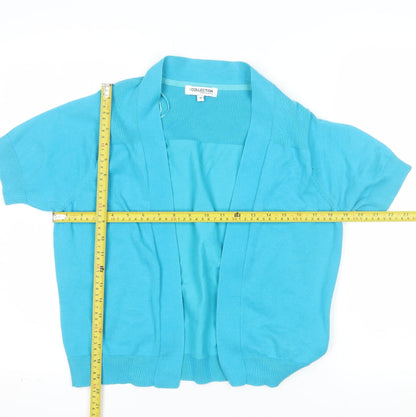 Debenhams Women Blue Short Sleeve Open Cardigan Size 16
