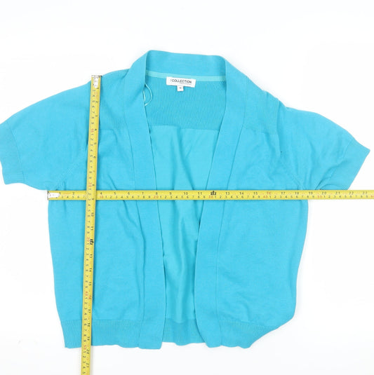 Debenhams Women Blue Short Sleeve Open Cardigan Size 16