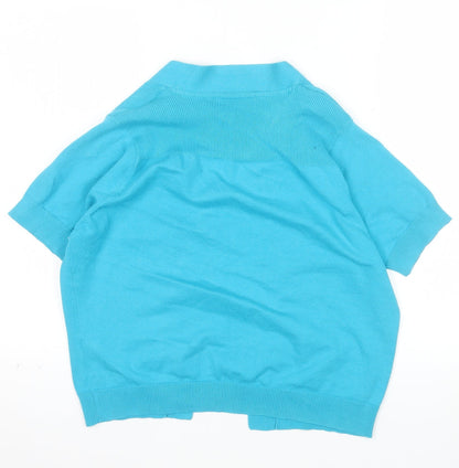 Debenhams Women Blue Short Sleeve Open Cardigan Size 16