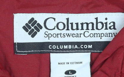 Columbia Men's Red L Hooded Parka Jacket Nylon Water Resistant