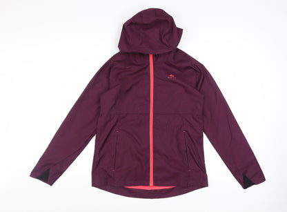 Quechua Girls Purple Waterproof Hooded Rain Coat Jacket 14-15 Years