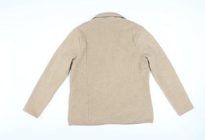 Lands' End Women's Beige Petite M Blazer Jacket with Buttons