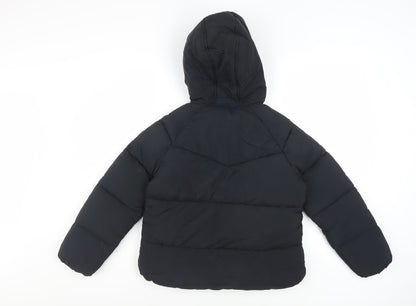 Marks and Spencer Boys Black Hooded Puffer Jacket 9-10 Years Winter Coat