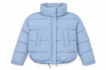 Urban Outfitters Women's Blue Puffer Jacket Size S Cropped Winter Coat