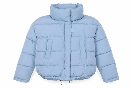 Urban Outfitters Women's Blue Puffer Jacket Size S Cropped Winter Coat