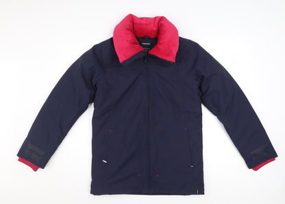 Fouganza Girls Blue Winter Riding Jacket 14 Years Lined Water Resistant