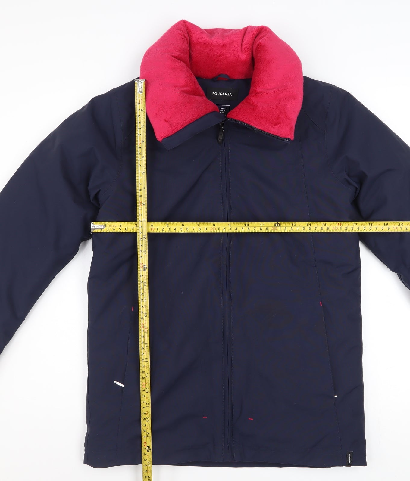 Fouganza Girls Blue Winter Riding Jacket 14 Years Lined Water Resistant