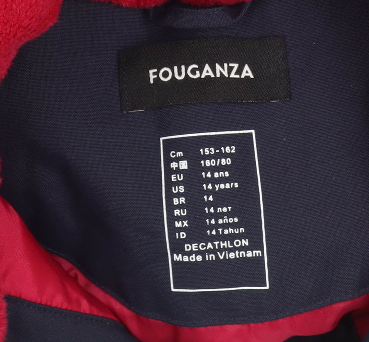 Fouganza Girls Blue Winter Riding Jacket 14 Years Lined Water Resistant