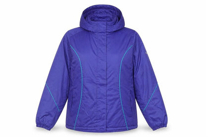 Athletic Works Womens Purple L Hooded Puffer Jacket Polyester