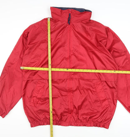 Authentic Imports Men's Red Windbreaker Jacket L Nylon Lightweight