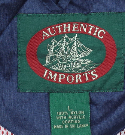 Authentic Imports Men's Red Windbreaker Jacket L Nylon Lightweight